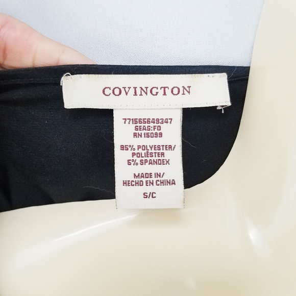 Covington Black/Tan Color Block Tunic S - Picture 6 of 6